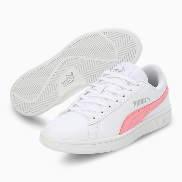 Smashic Women's Sneakers, PUMA White-Peony-Matte Silver, extralarge-IND