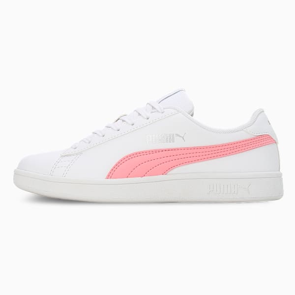 Smashic Women's Soft Suede Sneakers, PUMA White-Peony-Matte Silver, extralarge-IND