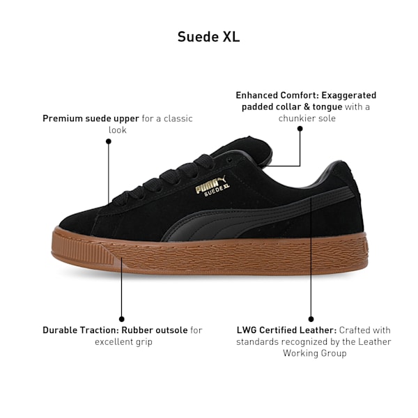 Suede XL Sneakers, PUMA Black-Puma Team Gold, extralarge-IND