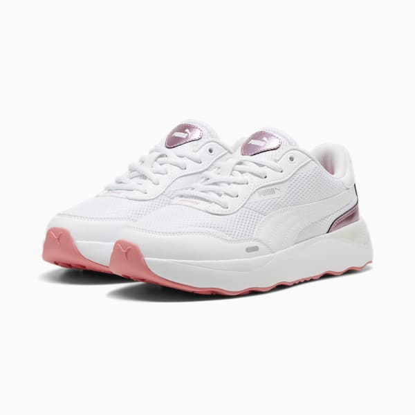 Runtamed Platform GirlPower Women's Sneakers, PUMA White-PUMA Silver-Passionfruit, extralarge-IND