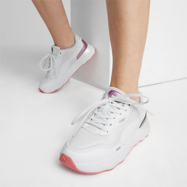 Runtamed Platform GirlPower Women's Sneakers, PUMA White-PUMA Silver-Passionfruit, extralarge-IND