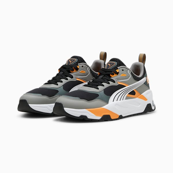 Trinity Desert Road Men's Sneakers, PUMA Black-PUMA White-Stormy Slate-Clementine, extralarge