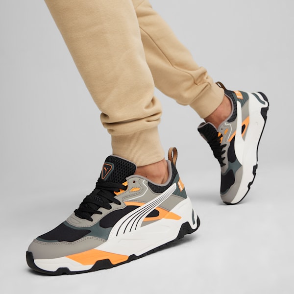 Trinity Desert Road Men's Sneakers, PUMA Black-PUMA White-Stormy Slate-Clementine, extralarge