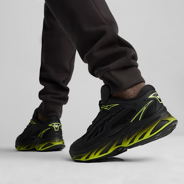 Exotek NITRO™ Men's Racing Sneakers, PUMA Black-Electric Lime, extralarge