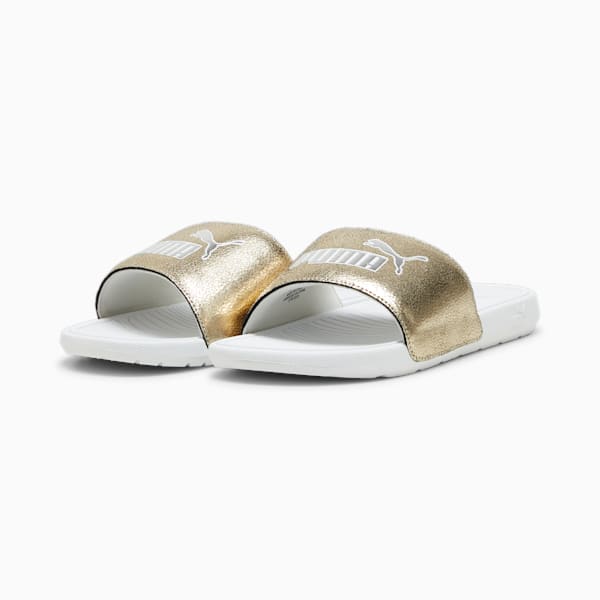 ウィメンズ クールキャット 2.0 メタリックシャイン サンダル, PUMA Gold-PUMA Silver-PUMA White, extralarge-JPN