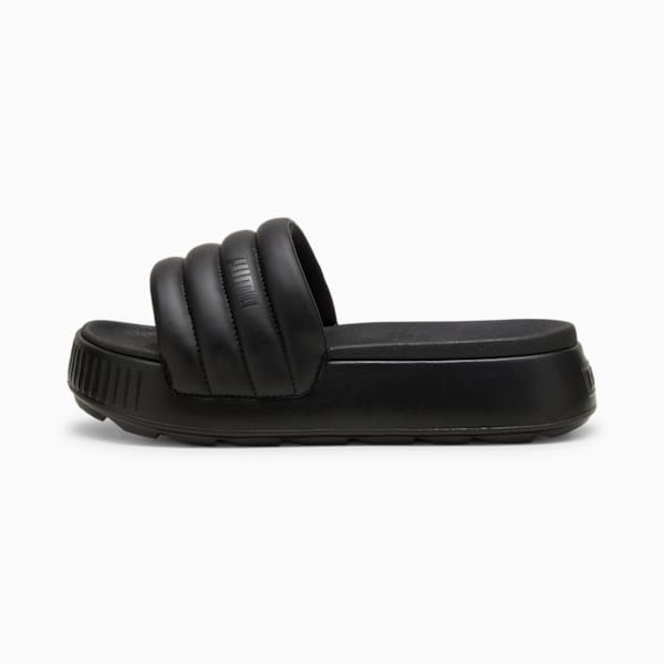 Karmen Puffy Women's Slides, PUMA Black-PUMA Black, extralarge