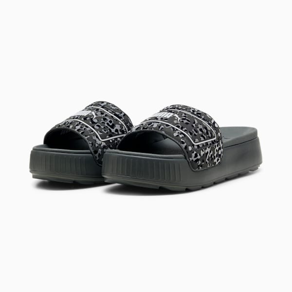 Karmen Drama Women's Slides, Mineral Gray-Stormy Slate-PUMA Black, extralarge