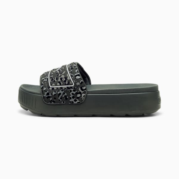 Karmen Drama Women's Slides, Mineral Gray-Stormy Slate-PUMA Black, extralarge