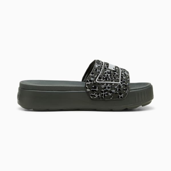 Karmen Drama Women's Slides, Mineral Gray-Stormy Slate-PUMA Black, extralarge