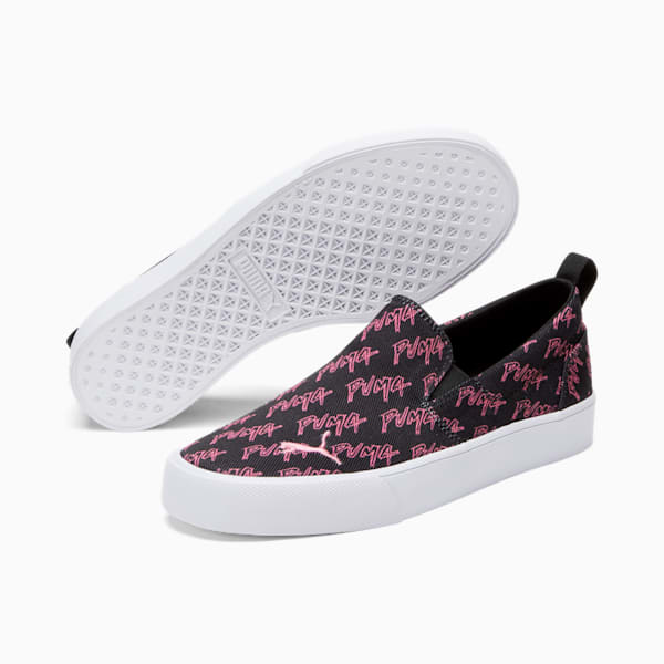 Bari Slip-On Comfort Repeat Women's Shoes, PUMA Black-Strawberry Burst-PUMA White, extralarge