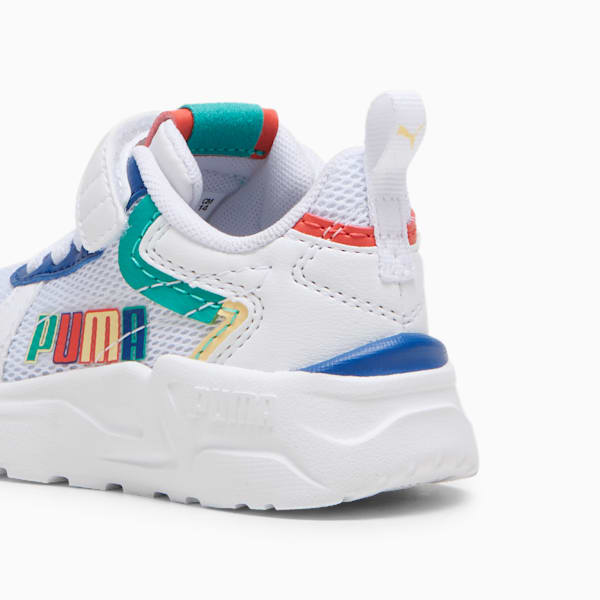 Trinity Lite Ready, Set, Better Toddlers' Sneakers, PUMA White-Sparkling Green-Cobalt Glaze-Active Red, extralarge