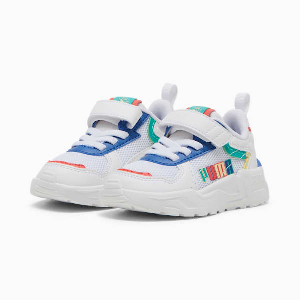 Trinity Lite Ready, Set, Better Toddlers' Sneakers, PUMA White-Sparkling Green-Cobalt Glaze-Active Red, extralarge
