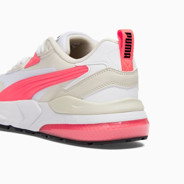 Zapatos deportivos Vis2K para mujer, PUMA White-Fire Orchid-Alpine Snow, extralarge