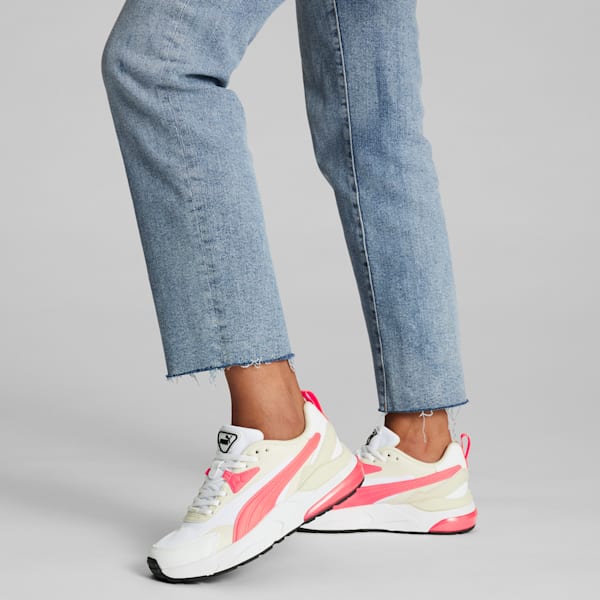 Zapatos deportivos Vis2K para mujer, PUMA White-Fire Orchid-Alpine Snow, extralarge