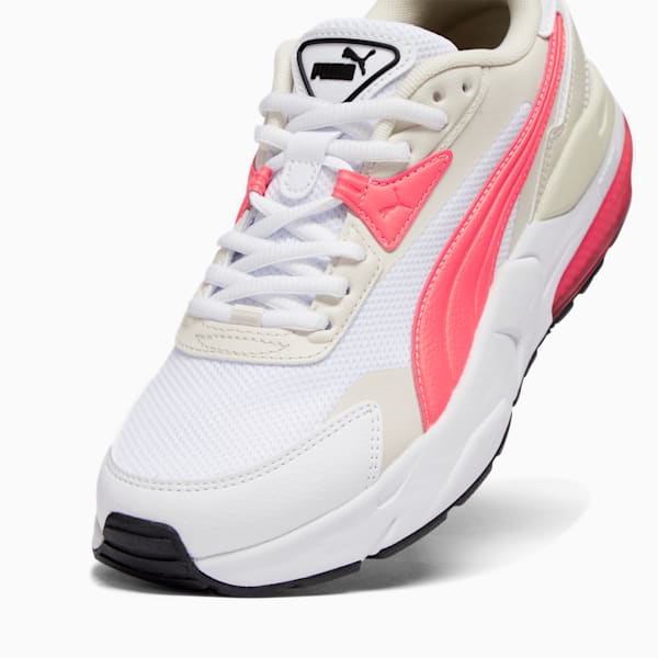 Vis2K Women's Sneaker, PUMA White-Fire Orchid-Alpine Snow, extralarge