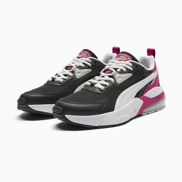 Vis2K Women's Sneaker, PUMA Black-PUMA White-Magenta Gleam, extralarge