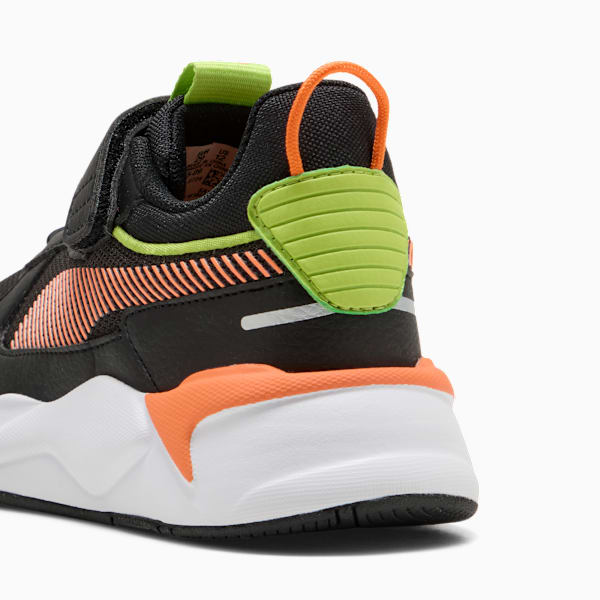 Tenis RS-X para niños, PUMA Black-Orange Glo, extralarge