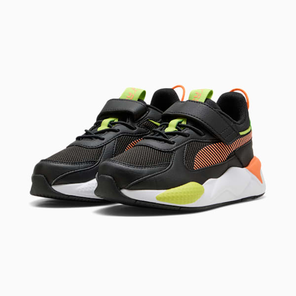 Tenis RS-X para niños, PUMA Black-Orange Glo, extralarge