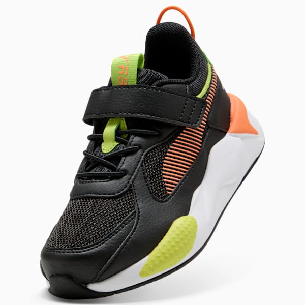 Tenis RS-X para niños, PUMA Black-Orange Glo, extralarge