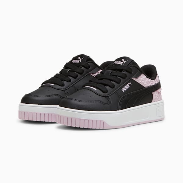 Tenis para niñas Carina Street Wild, PUMA Black-PUMA Black-Grape Mist, extralarge