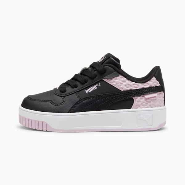 Tenis para niñas Carina Street Wild, PUMA Black-PUMA Black-Grape Mist, extralarge