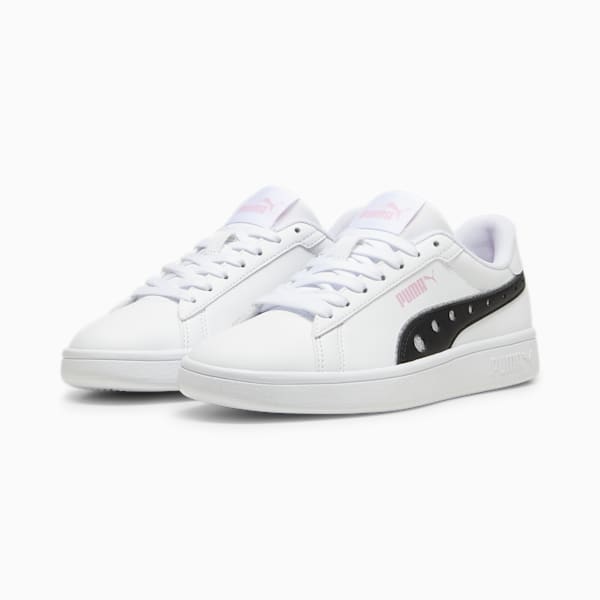 キッズ プーマ スマッシュ 3.0 ダンスパーティー スニーカー 22-25cm, PUMA White-PUMA Black-Pink Lilac, extralarge-JPN