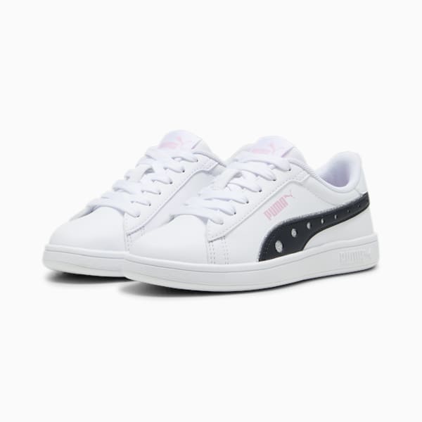 キッズ プーマ スマッシュ 3.0 ダンスパーティー V スニーカー 17-21cm, PUMA White-PUMA Black-Pink Lilac, extralarge-JPN