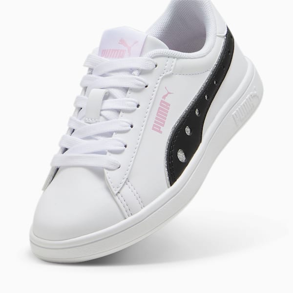 キッズ プーマ スマッシュ 3.0 ダンスパーティー V スニーカー 17-21cm, PUMA White-PUMA Black-Pink Lilac, extralarge-JPN