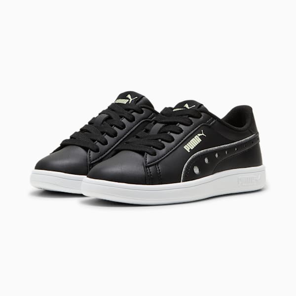 PUMA Smash 3.0 Dance Party Little Kids' Sneakers, PUMA Black-PUMA Silver-Green Illusion, extralarge