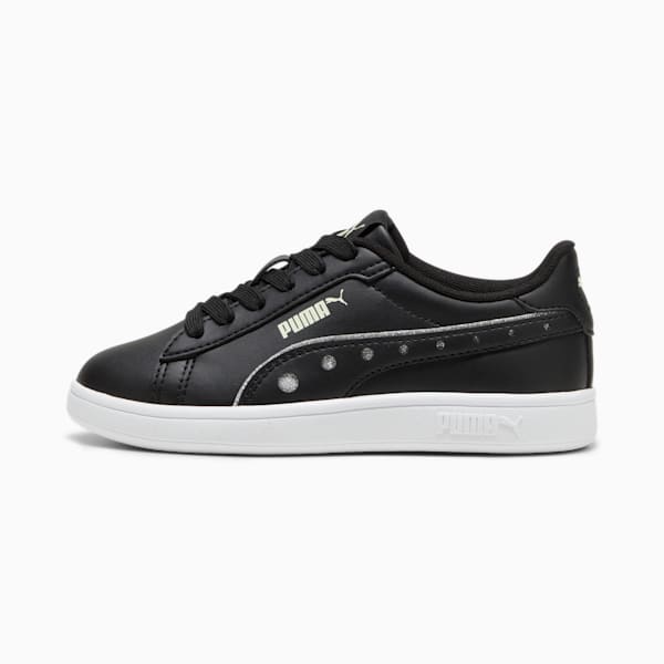 PUMA Smash 3.0 Dance Party Little Kids' Sneakers, PUMA Black-PUMA Silver-Green Illusion, extralarge