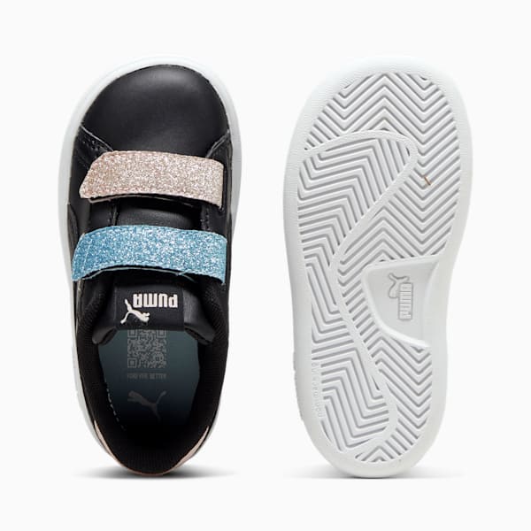 Smash 3.0 L Glitter V Toddlers' Sneakers, PUMA Black-Frosted Dew-Mauve Mist, extralarge