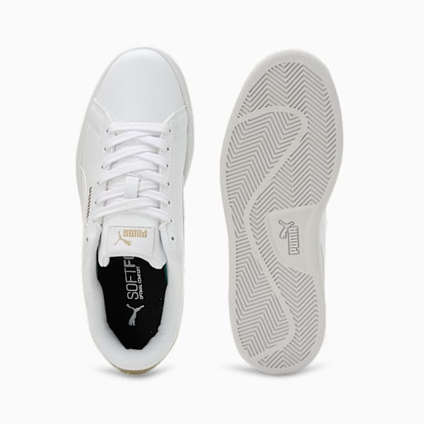 SMASH V1 Women's Sneakers, PUMA White-Metallic Gold, extralarge-IND