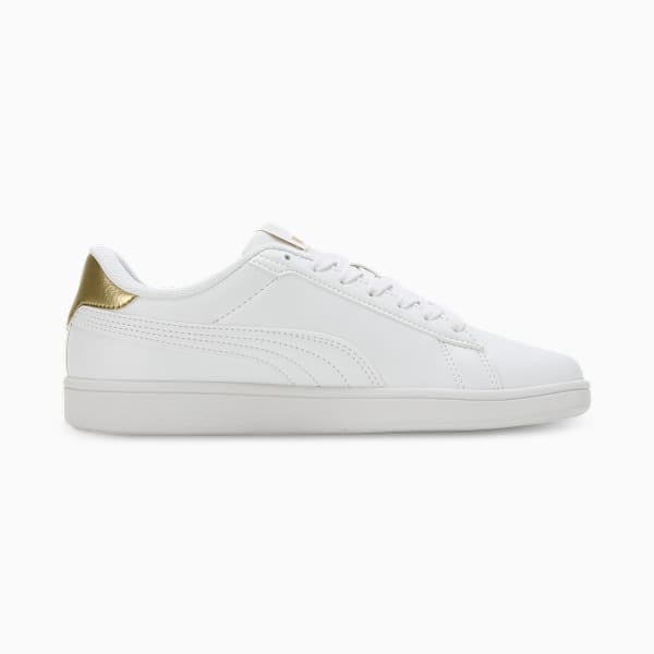 SMASH V1 Women's Sneakers, PUMA White-Metallic Gold, extralarge-IND