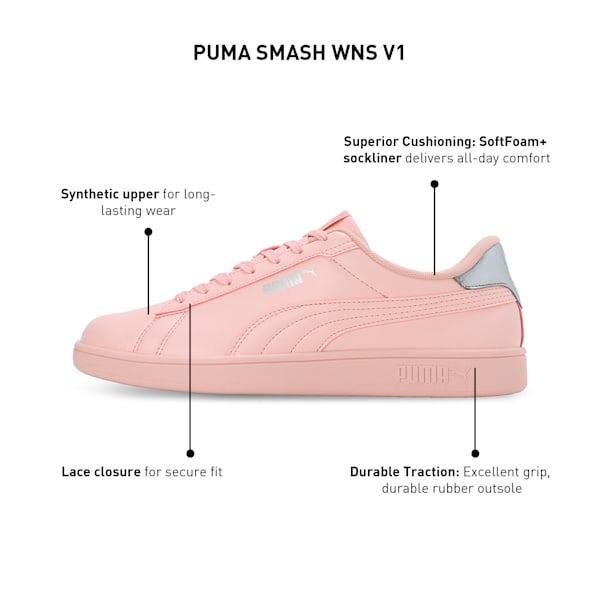 SMASH V1 Women's Sneakers, Rose Dust, extralarge-IND