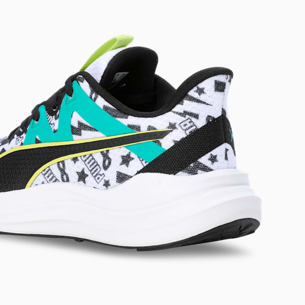 Reflect Lite Masked Hero Youth Sneakers, PUMA White-PUMA Black-Sparkling Green-Lime Sheen, extralarge-IND