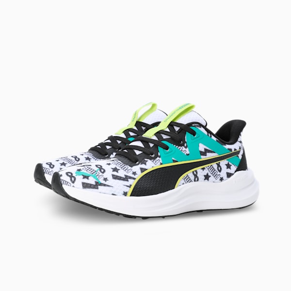 Reflect Lite Masked Hero Youth Sneakers, PUMA White-PUMA Black-Sparkling Green-Lime Sheen, extralarge-IND