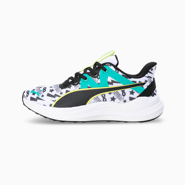 Reflect Lite Masked Hero Youth Sneakers, PUMA White-PUMA Black-Sparkling Green-Lime Sheen, extralarge-IND