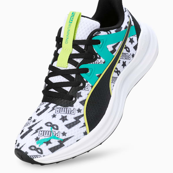 Reflect Lite Masked Hero Youth Sneakers, PUMA White-PUMA Black-Sparkling Green-Lime Sheen, extralarge-IND