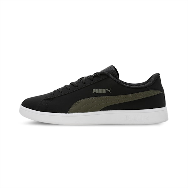 PUMA Smash V2 Buck Unisex Sneakers, Puma Black-Forest Night, extralarge-IND