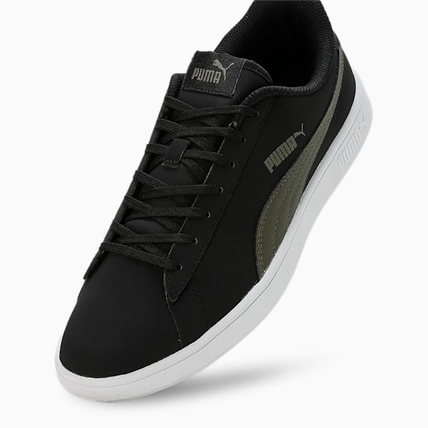 PUMA Smash V2 Buck Unisex Sneakers, Puma Black-Forest Night, extralarge-IND