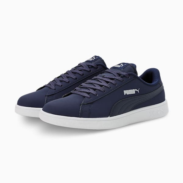 Smash V2 Buck Sneakers, Peacoat-Puma Silver-Puma White, extralarge-IND