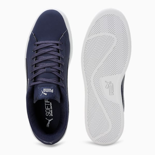Smash V2 Buck Sneakers, Peacoat-Puma Silver-Puma White, extralarge-IND