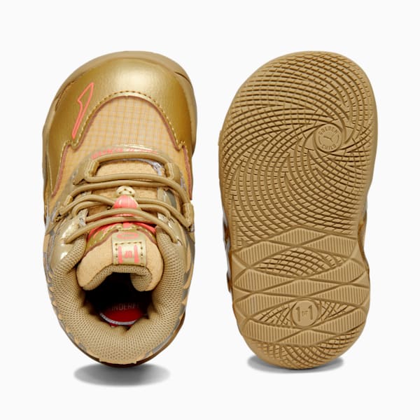 Tenis Bebé PUMA x LAMELO BALL MB.01 Golden Child, Metallic Gold-Fiery Coral, extralarge