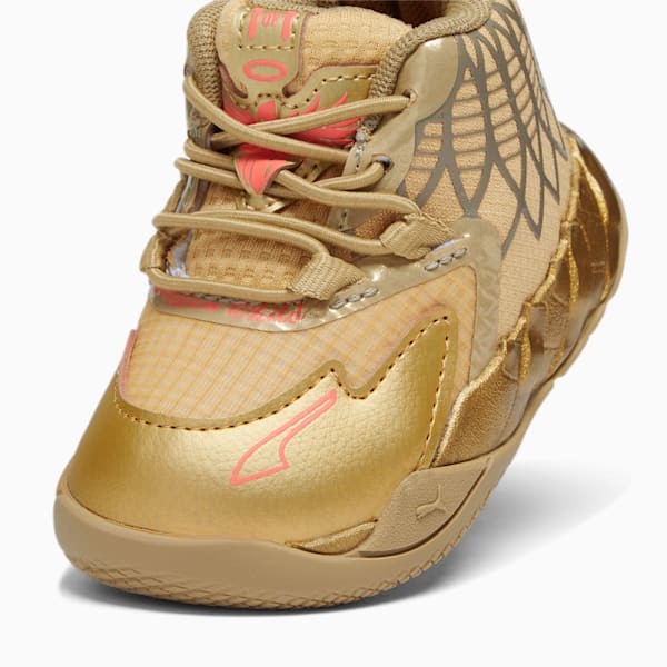 PUMA x LAMELO BALL MB.01 Golden Child Toddlers' Shoes, Metallic Gold-Fiery Coral, extralarge