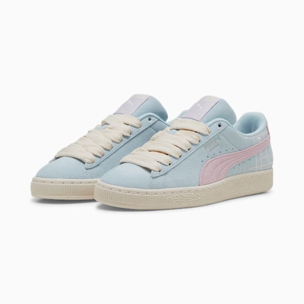 Suede Brand Love II Sneakers, Turquoise Surf-Grape Mist, extralarge-IND