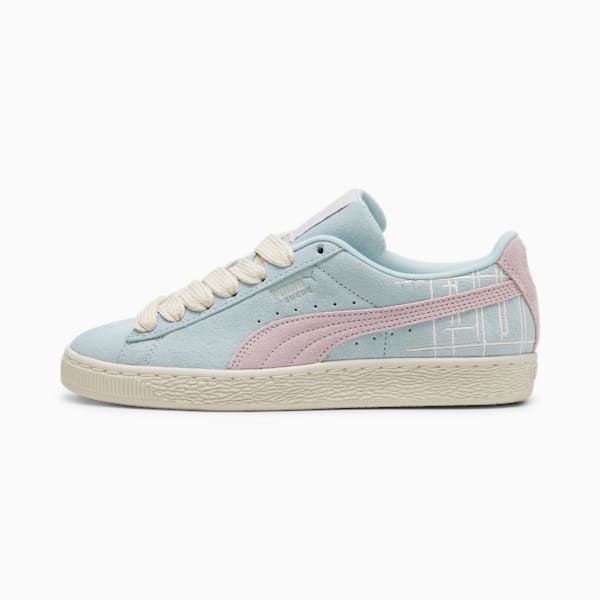 Suede Brand Love II Sneakers, Turquoise Surf-Grape Mist, extralarge-IND