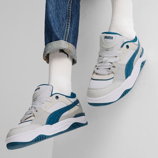 Tenis de verano PUMA-180 para hombre, Glacial Gray-Club Navy, extralarge