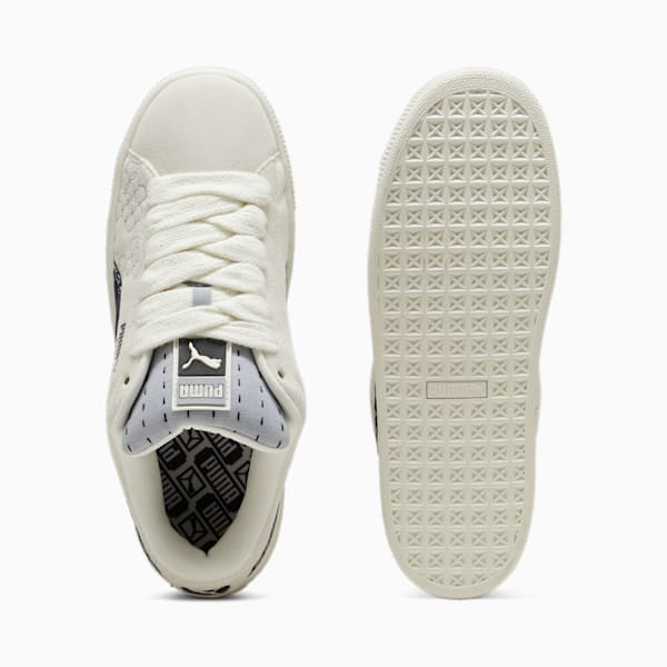 Suede XL Skate Sneakers, Warm White-Vapor Gray, extralarge