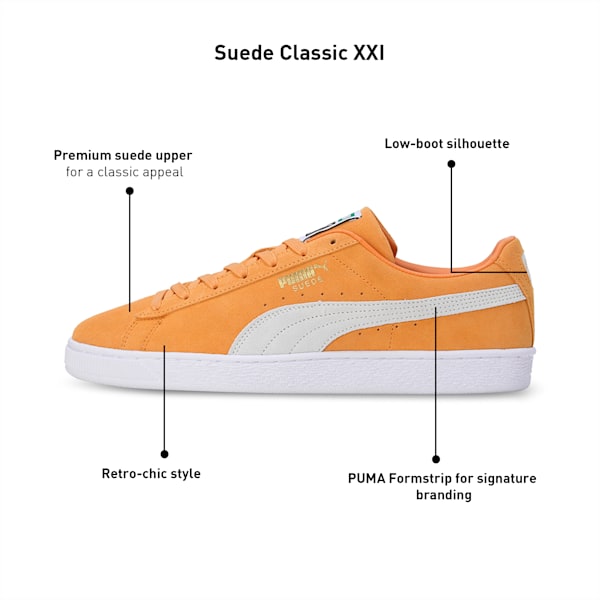 Suede Classic XXI Unisex Sneakers, Clementine-PUMA White, extralarge-IND