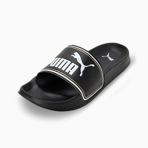 Leadcat 2.0 V1 Unisex Slides, PUMA Black-Metallic Gold-PUMA White, extralarge-IND